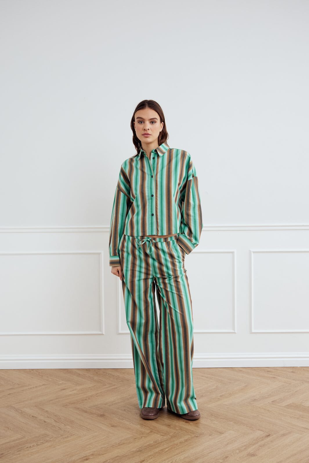 Noella - Liara Shirt 13900001 - 1368 - Cosma Green Stripe