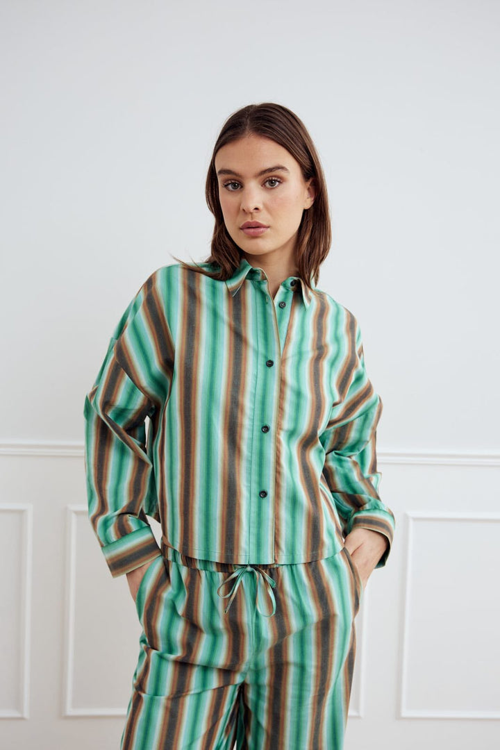 Noella - Liara Shirt 13900001 - 1368 - Cosma Green Stripe