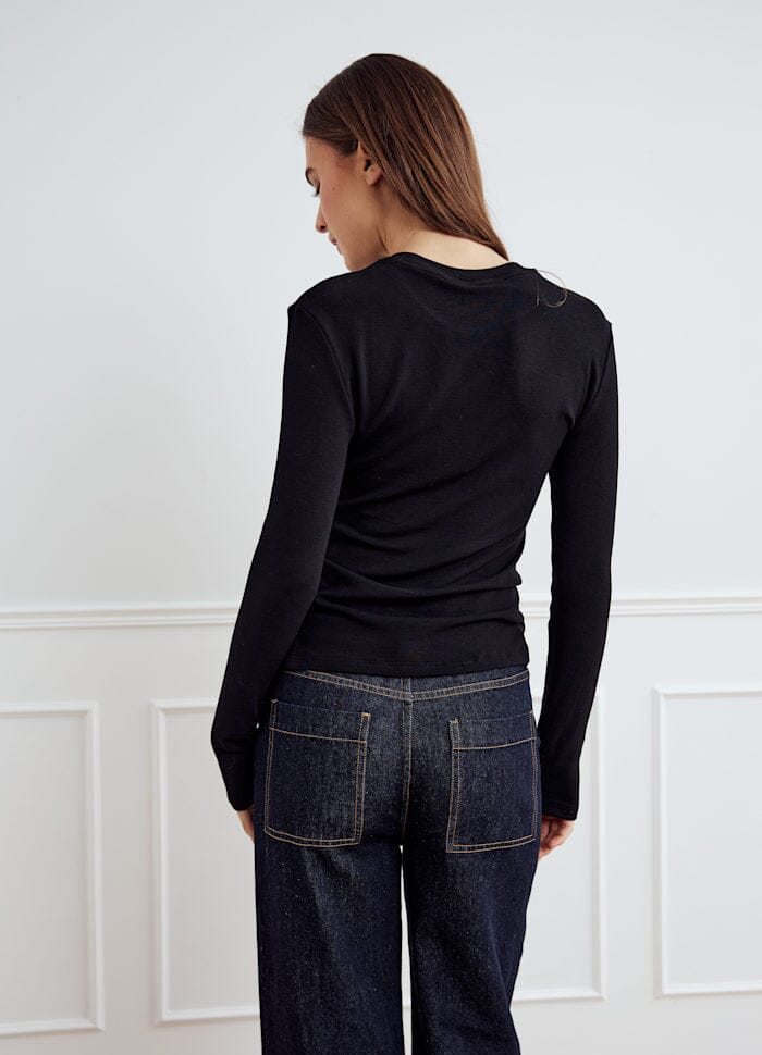 Noella - Lidie Ls Top 14090001 - 004 - Black T-shirts