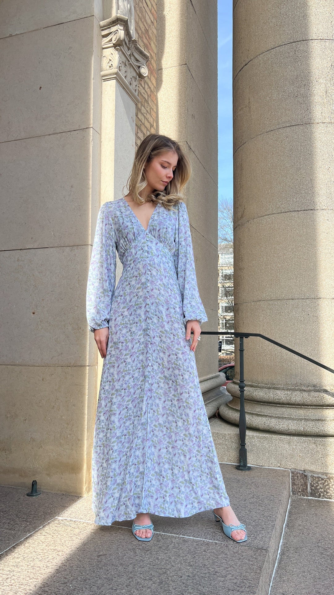 Noella - Lilith Maxi Dress 14160005 - 1390 - Cinthia Blue Print Kjoler