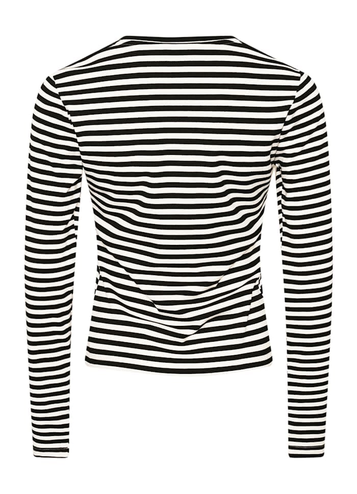Noella - Luana Top 14030002 - 1381 - Ivory Black Stripe Bluser