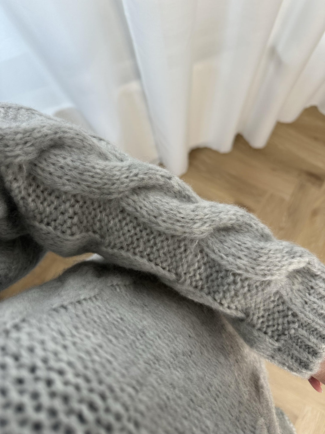 Noella - Lyza Knit 14190001 - 022 - Light Grey Melange Strikbluser