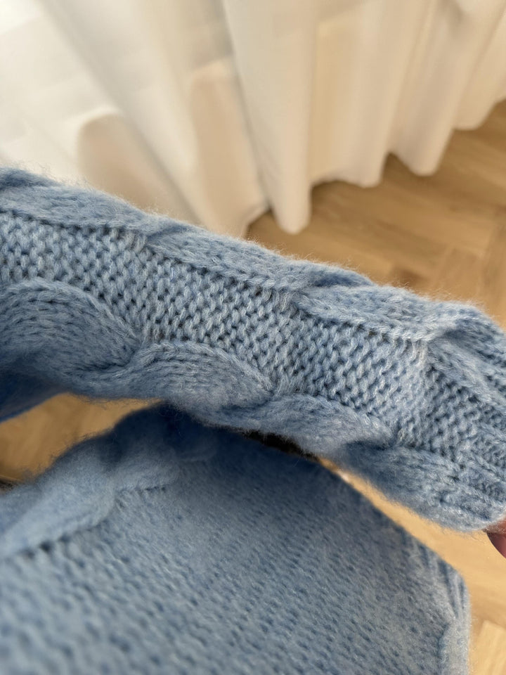 Noella - Lyza Sh Knit 14190002 - 016 - Light Blue Strikbluser