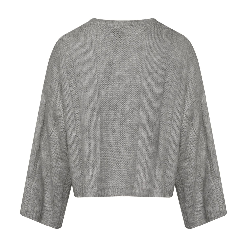 Noella - Lyza Sh Knit 14190002 - 022 - Light Grey Melange Strikbluser