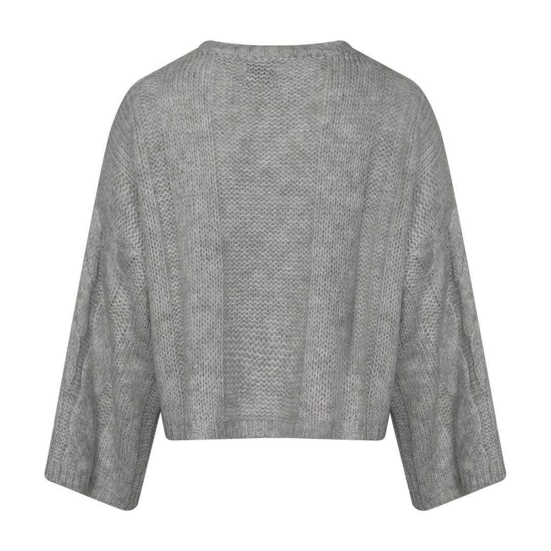 Noella - Lyza Sh Knit 14190002 - 022 - Light Grey Melange Strikbluser