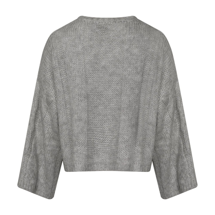 Noella - Lyza Sh Knit 14190002 - 022 - Light Grey Melange Strikbluser