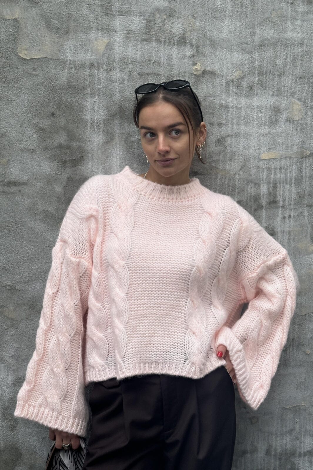 Noella - Lyza Sh Knit 14190002 - 599 - Dusty Pink Strikbluser