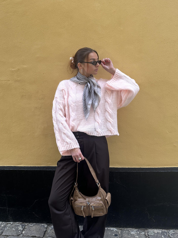 Noella - Lyza Sh Knit 14190002 - 599 - Dusty Pink Strikbluser