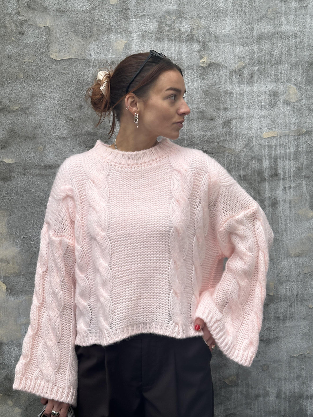 Noella - Lyza Sh Knit 14190002 - 599 - Dusty Pink Strikbluser