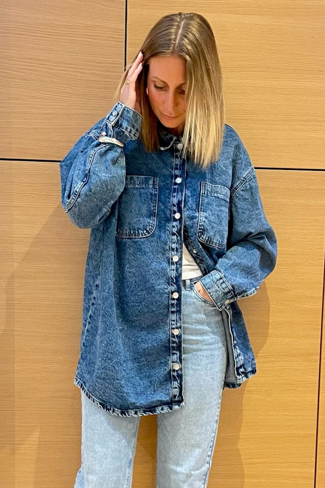 Noisy May - Nmalva L/S Denim Shacket Az351Mb - 4418191 Medium Blue Denim Jakker