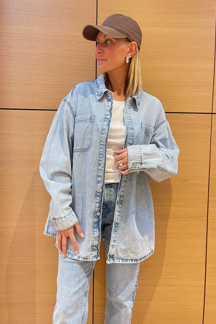 Noisy May - Nmalva L/S Denim Shacket Az352Lb - 4418208 Light Blue Denim Jakker