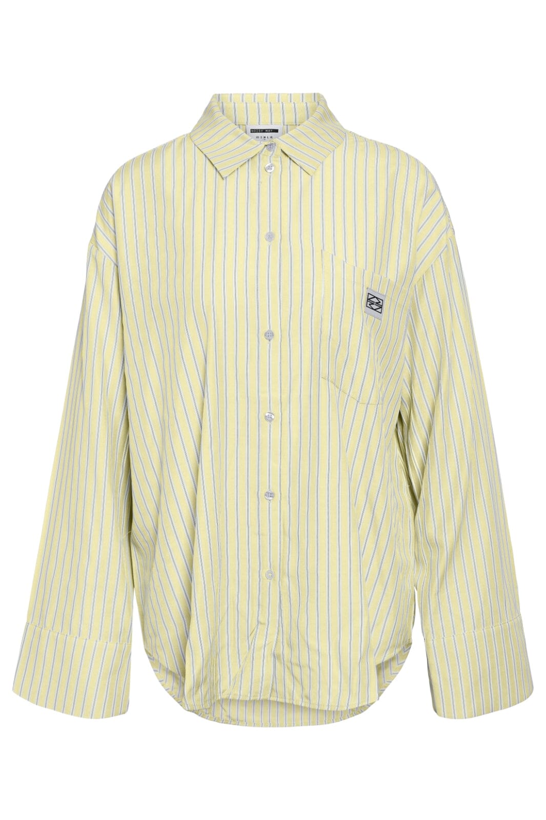 Noisy May - Nmfrida L/S Button Shirt - 4976619 Pastel Yellow Bright White