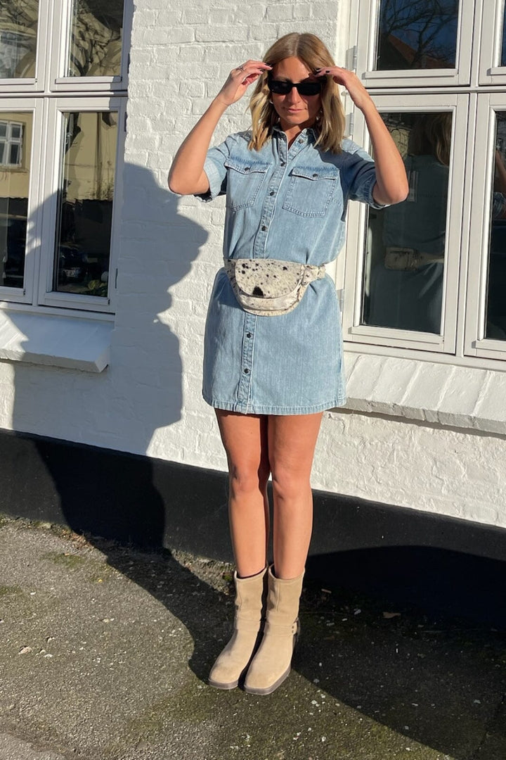 Noisy May - Nmnew Signe S/S Denim Dress Vi003Lb - 4460338 Light Blue Denim Kjoler