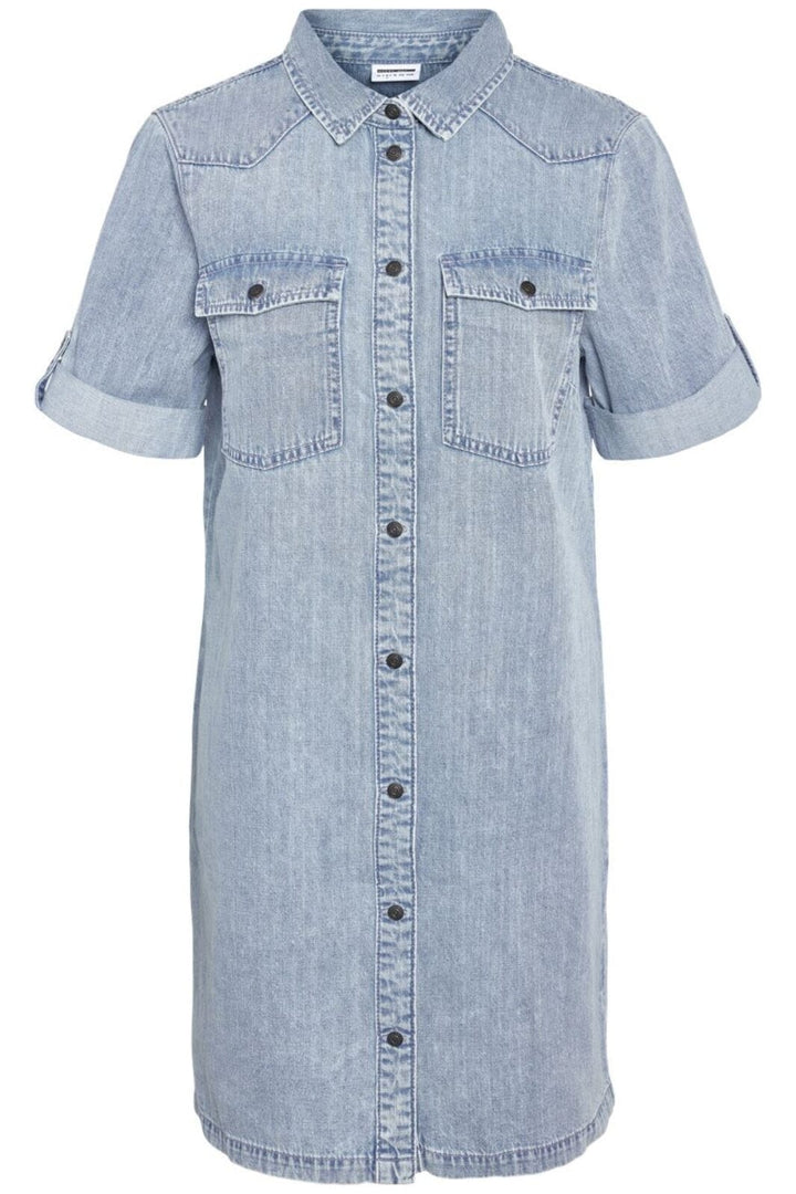 Noisy May - Nmnew Signe S/S Denim Dress Vi003Lb - 4460338 Light Blue Denim Kjoler