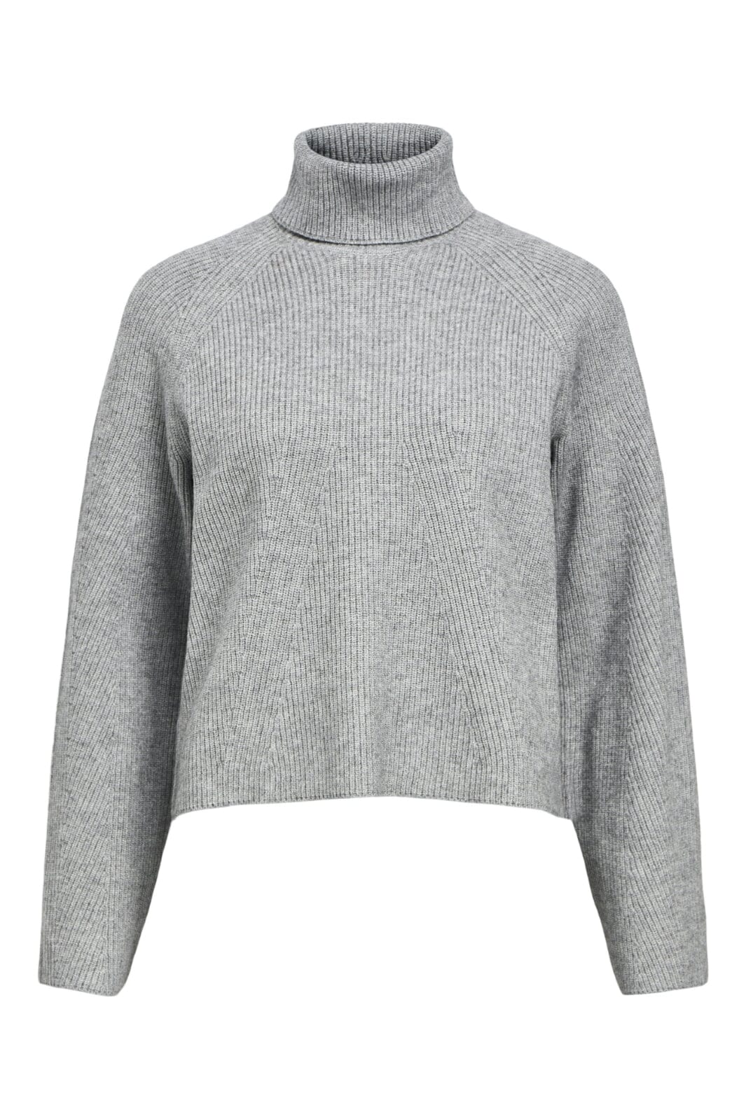 Object - Objviola Ls Lo Rollneck Knit - 4789500 Medium Grey Melange Strikbluser