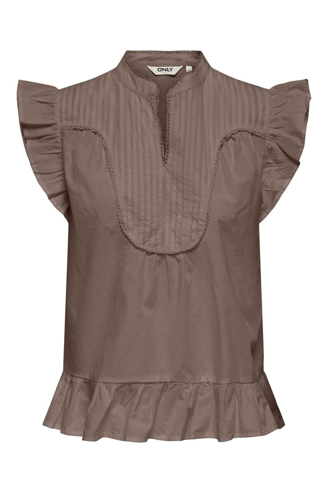 Only - Onladda S/L V-Neck Top - 4957295 Brown Lentil