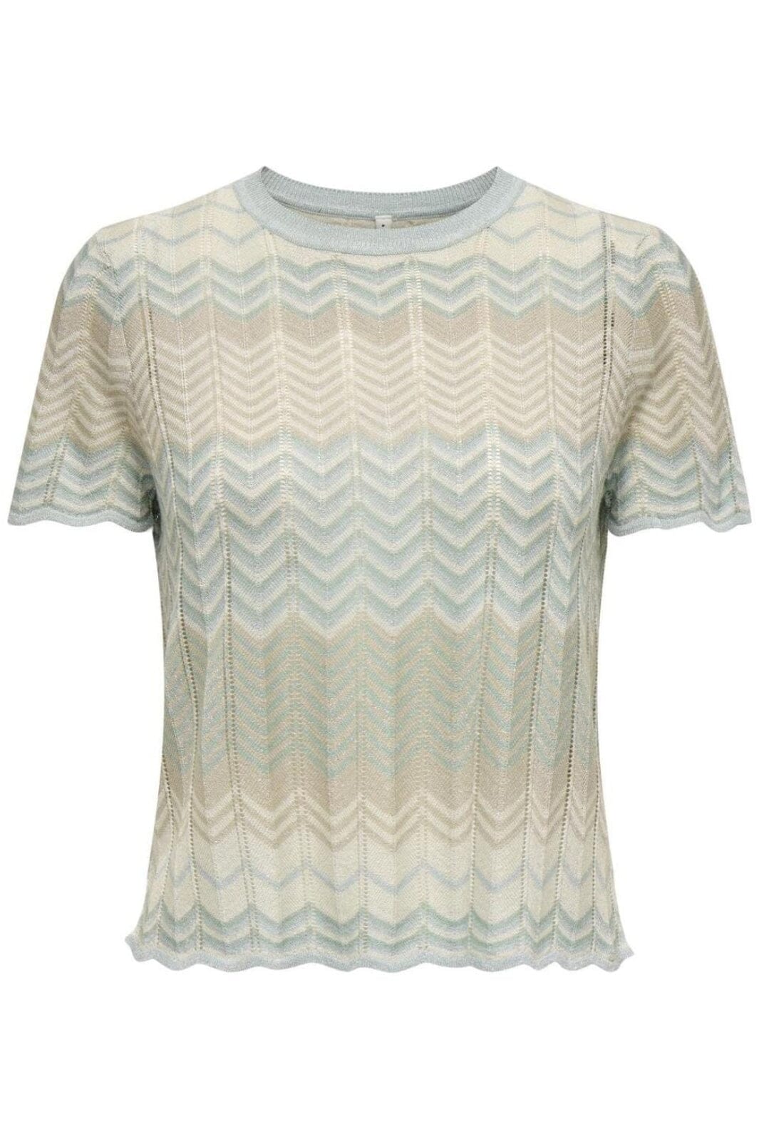 Only - Onlalvira Life Ss Glitter O-Neck Knt - 4787822 Cloud Blue Cloud/Blue S/Feather/Silver Glitter T-shirts