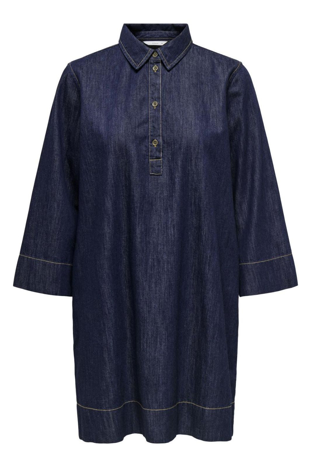 Only - Onlamari 3/4 Short Dress - 4960597 Blue Denim Contrast Stitch Kjoler