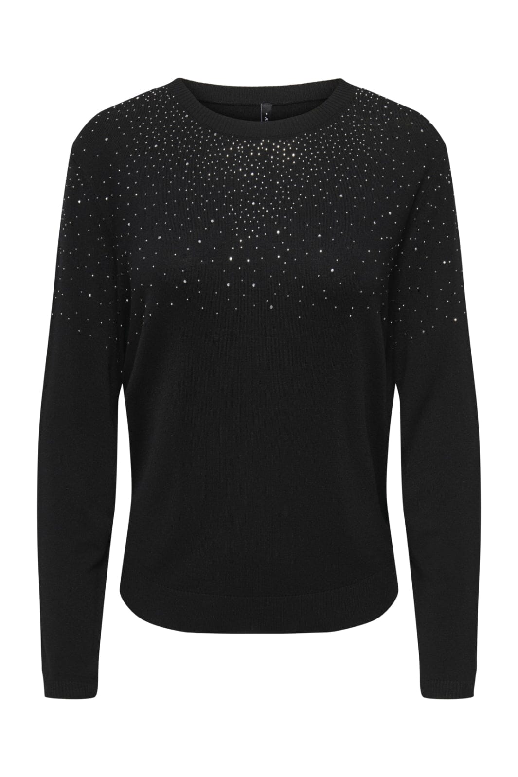 Only - Onlanabella Ls Bling O-Neck Knt - 4894551 Black W. Dark Silver Toppe