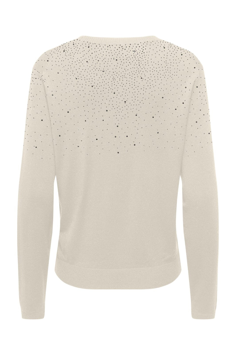 Only - Onlanabella Ls Bling O-Neck Knt - 4894552 Birch W. Dark Silver Toppe