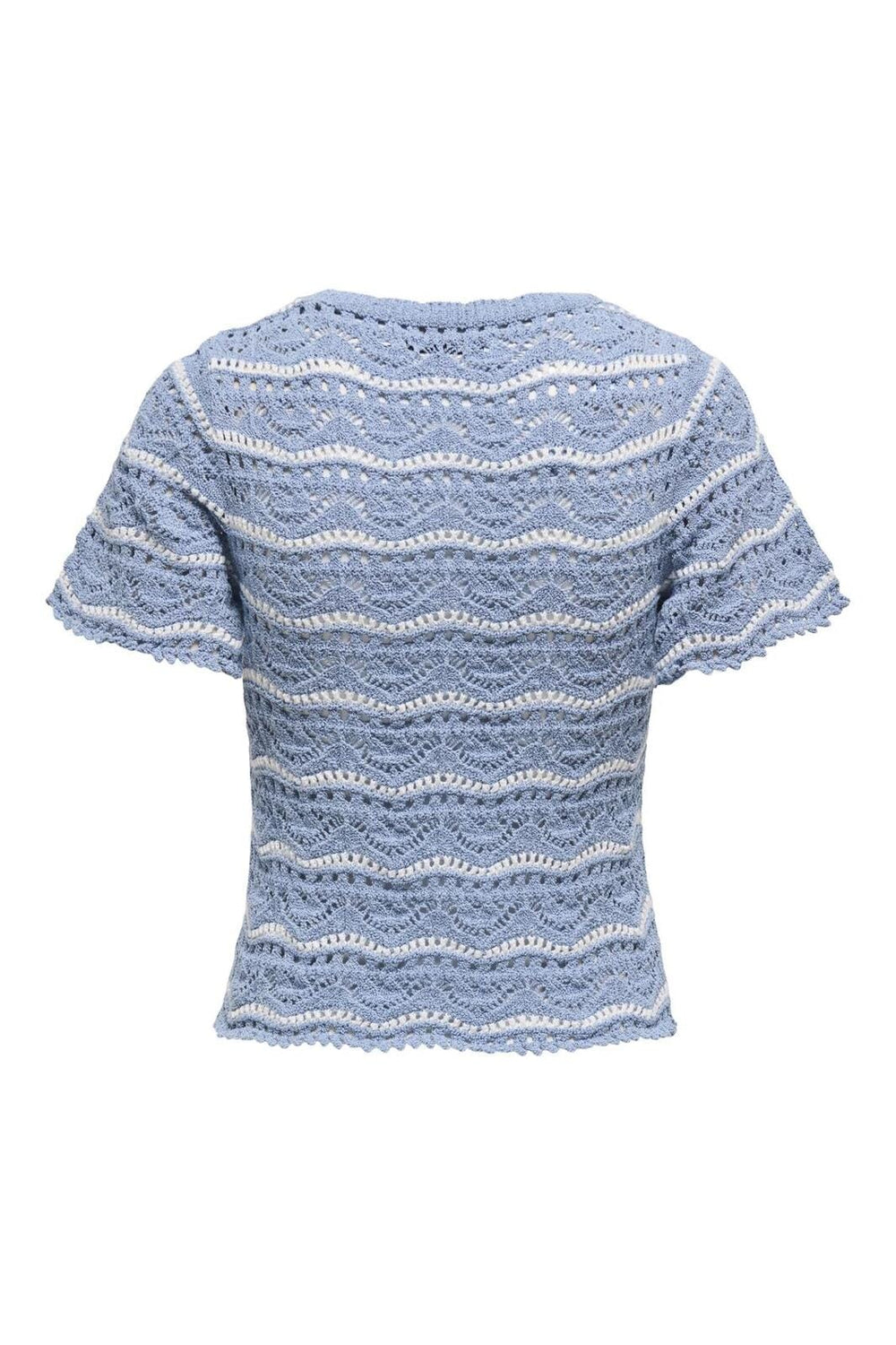 Only - Onlannasofia Life Ss Stripe O-Neck Knt 15318123 - 4791503 - Forever Blue Cloud Dancer