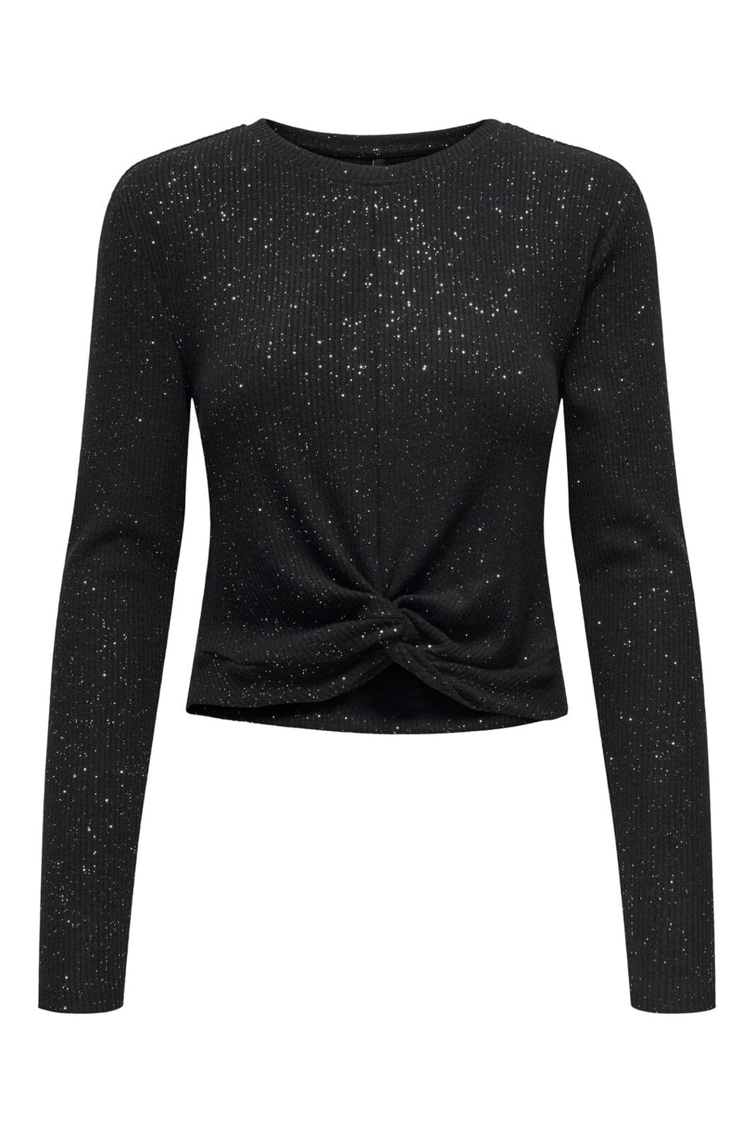Only - Onlbarbara L/S Glitter Twist Top - 4908224 Black Silver Glitter