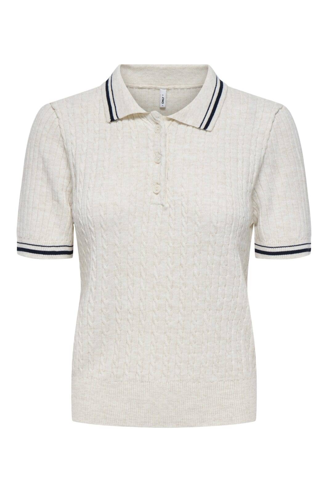 Only - Onlcanton Ss Polo Pull Knt - 4931897 Black Birch Melange/Fmop Button