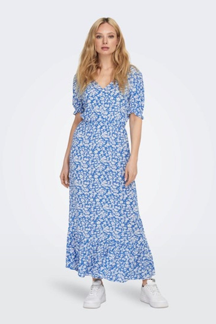 Only - Onlchianti S/S Long Dress - 4032233 Marina WHITE FLOWER