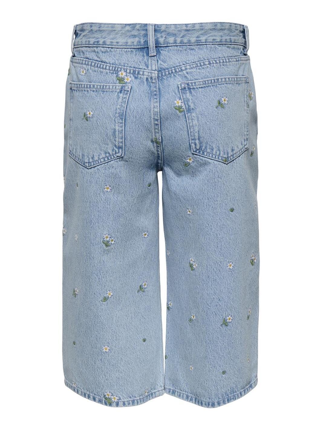 Only - Onlcobain Emb Wide Long Shorts Akm - 4769512 Light Blue Denim
