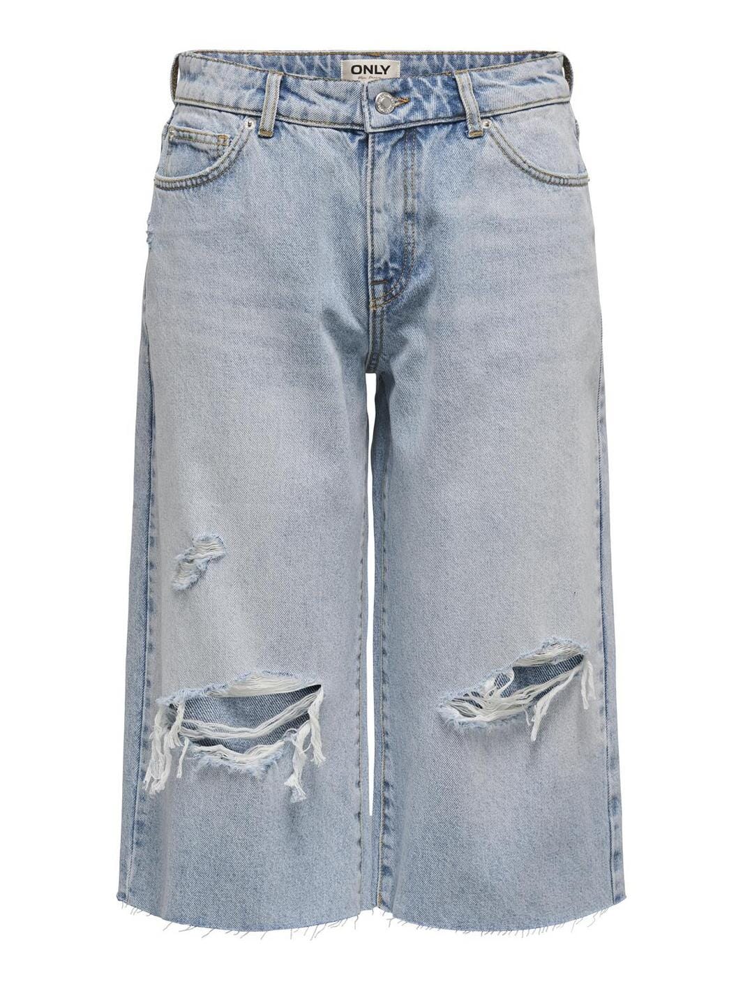 Only - Onlcobain Reg Dest W Long Shorts Tai - 4769481 Light Blue Denim