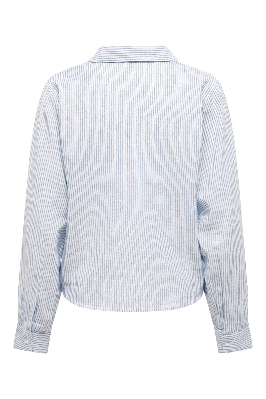 Only - Onlcosima L/S Emb Shirt - 4957791 Cashmere Blue W. White Emb