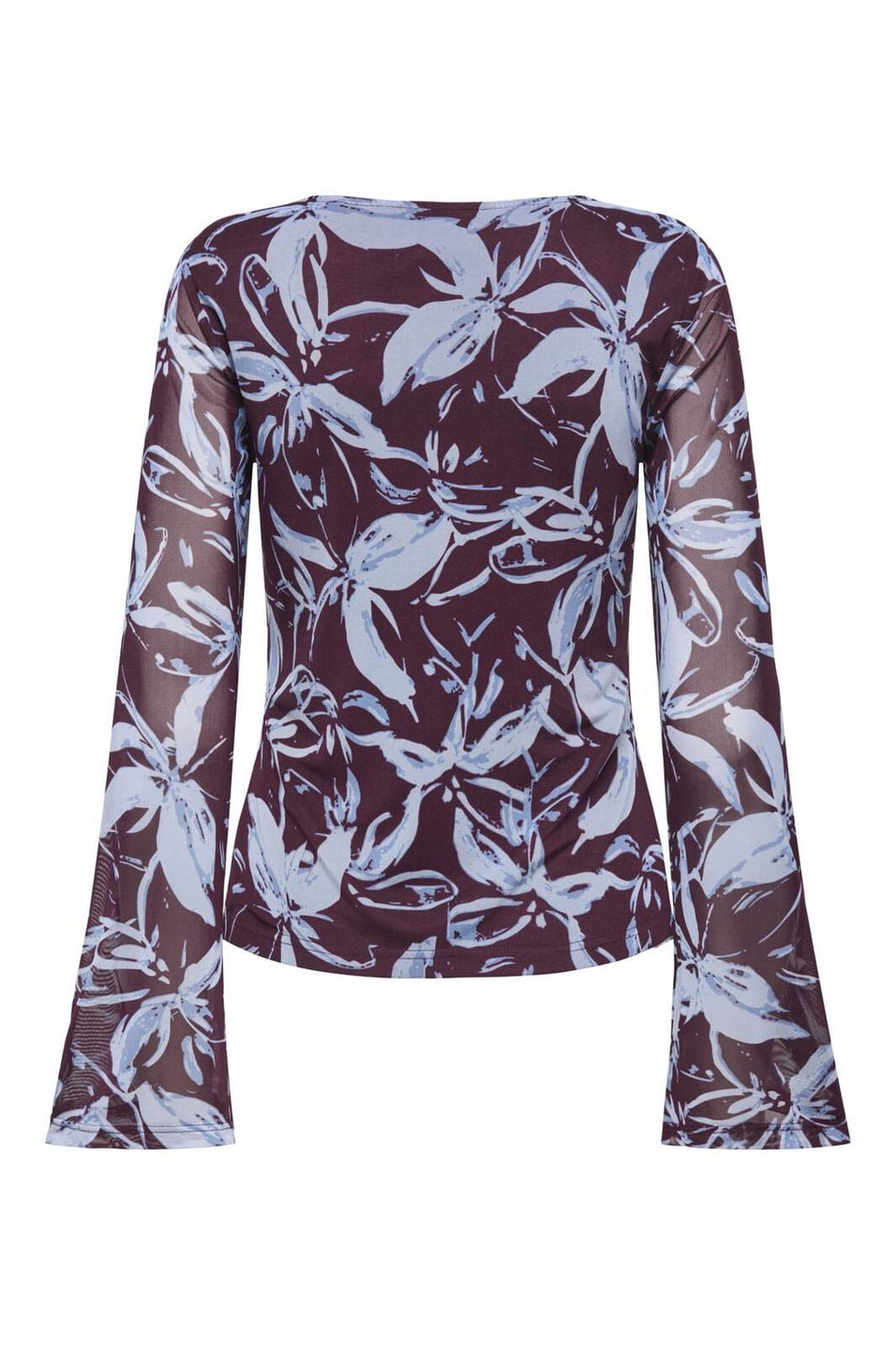 Only - Onlcyril Mesh L/S Top - 4963724 Port Royale Blue Flowers