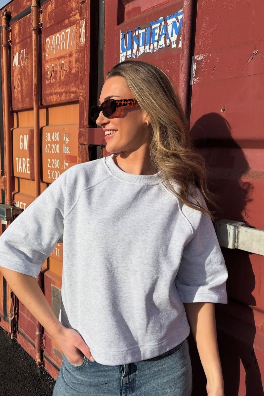 Only - Onldasie 2/4 O-Neck Raglan Ub Swt - 4918537 Light Grey Melange T-shirts