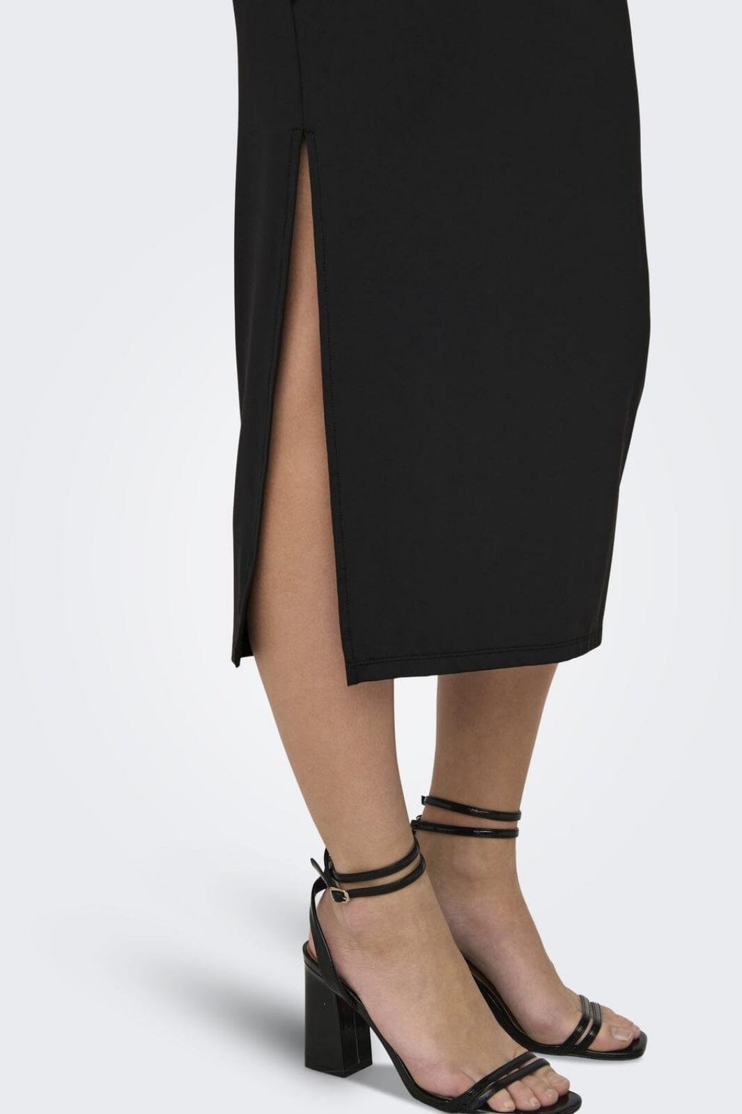 Only - Onlea S/L Long Slit Dress Now - 4423088 Black