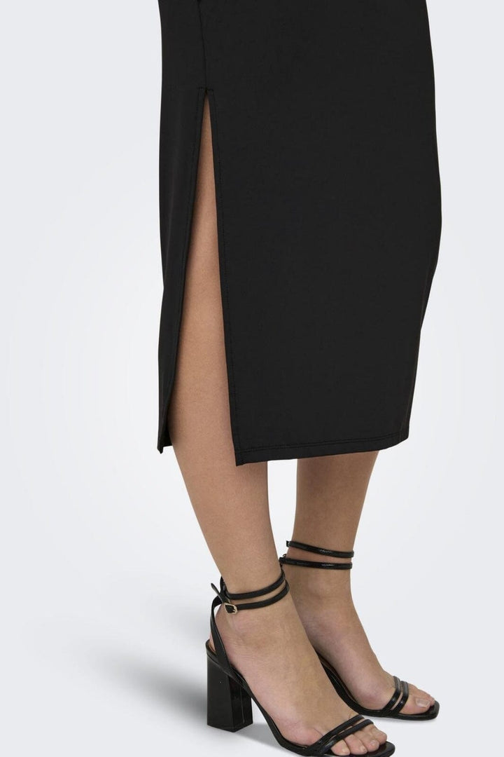 Only - Onlea S/L Long Slit Dress Now - 4423088 Black