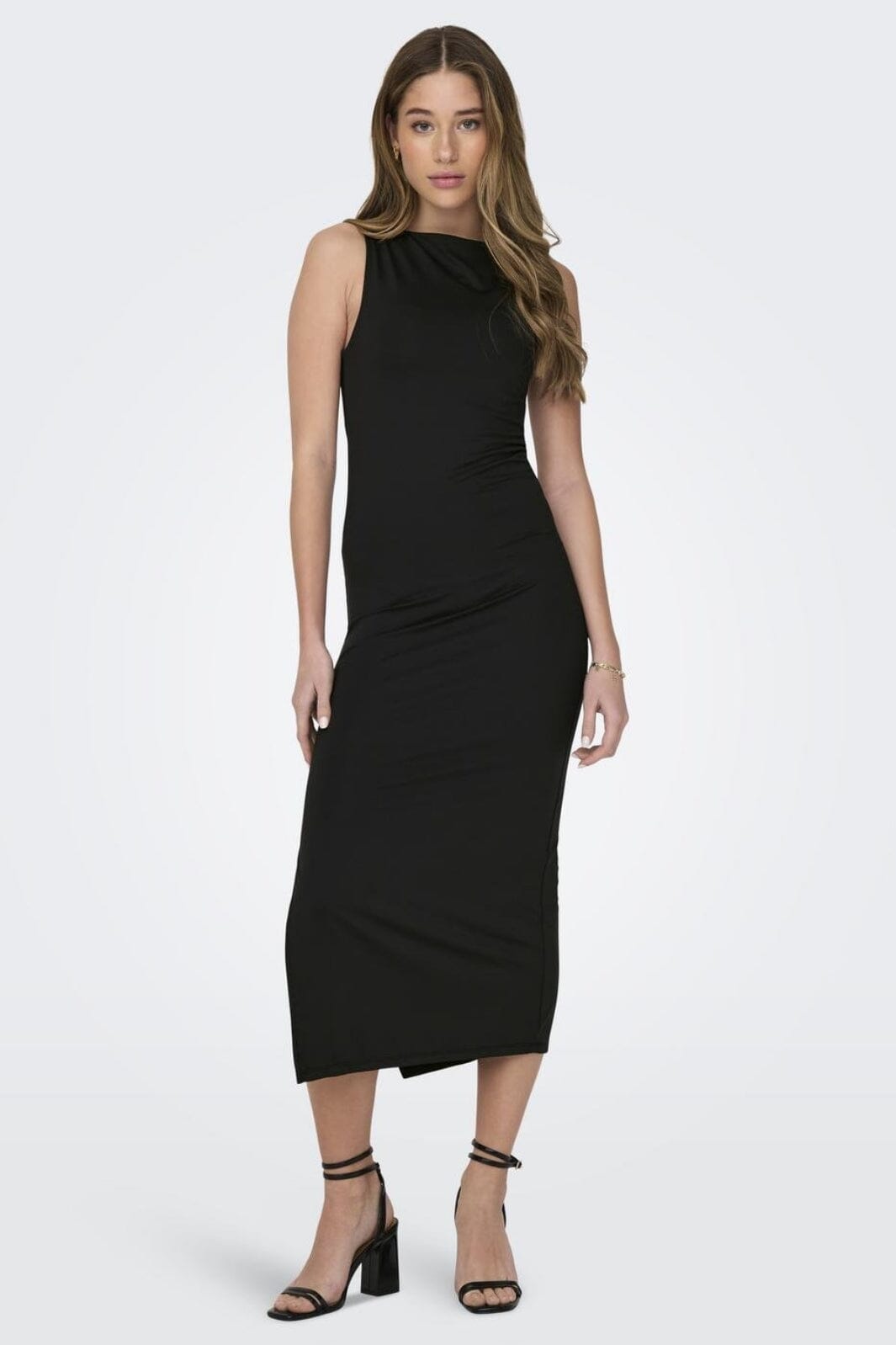 Only - Onlea S/L Long Slit Dress Now - 4423088 Black