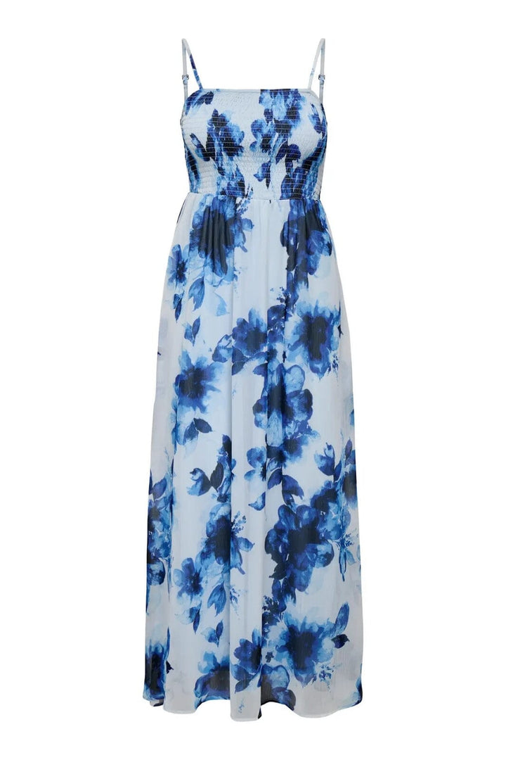Only - Onlelena Vikki Life Strap Dress - 4872345 Cloud Dancer Blue Flower