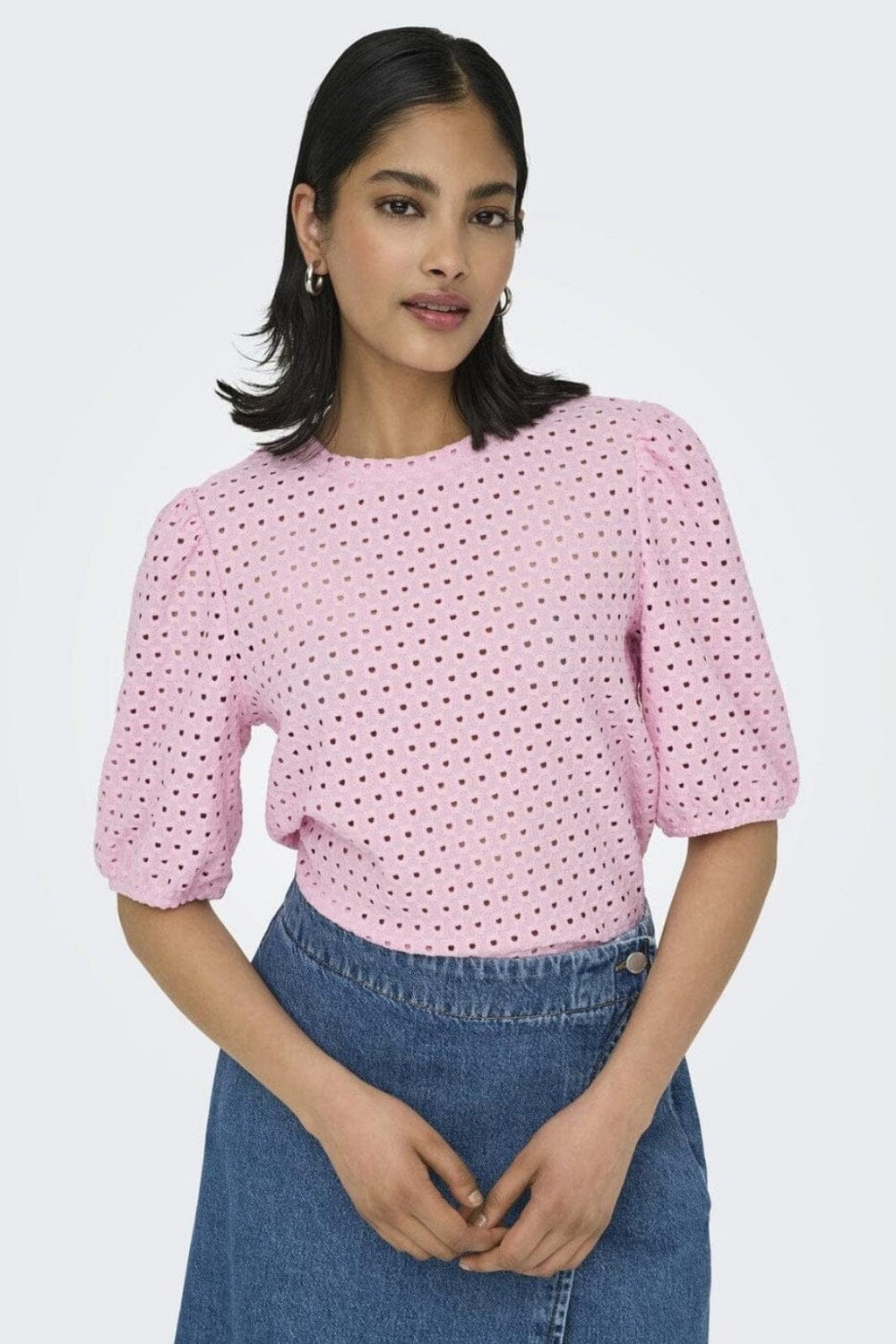 Only - Onlelisa S/S O-Neck Top Box - 4738418 Roseate Spoonbill