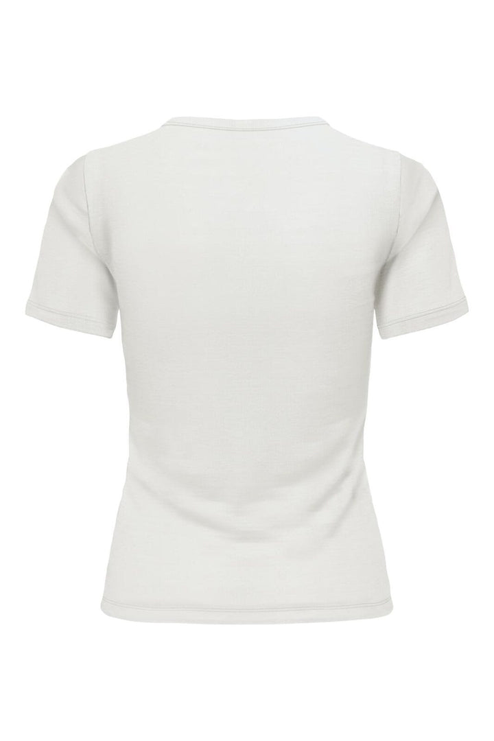 Only - Onlelli S/S Rib Top - 4941176 Cloud Dancer