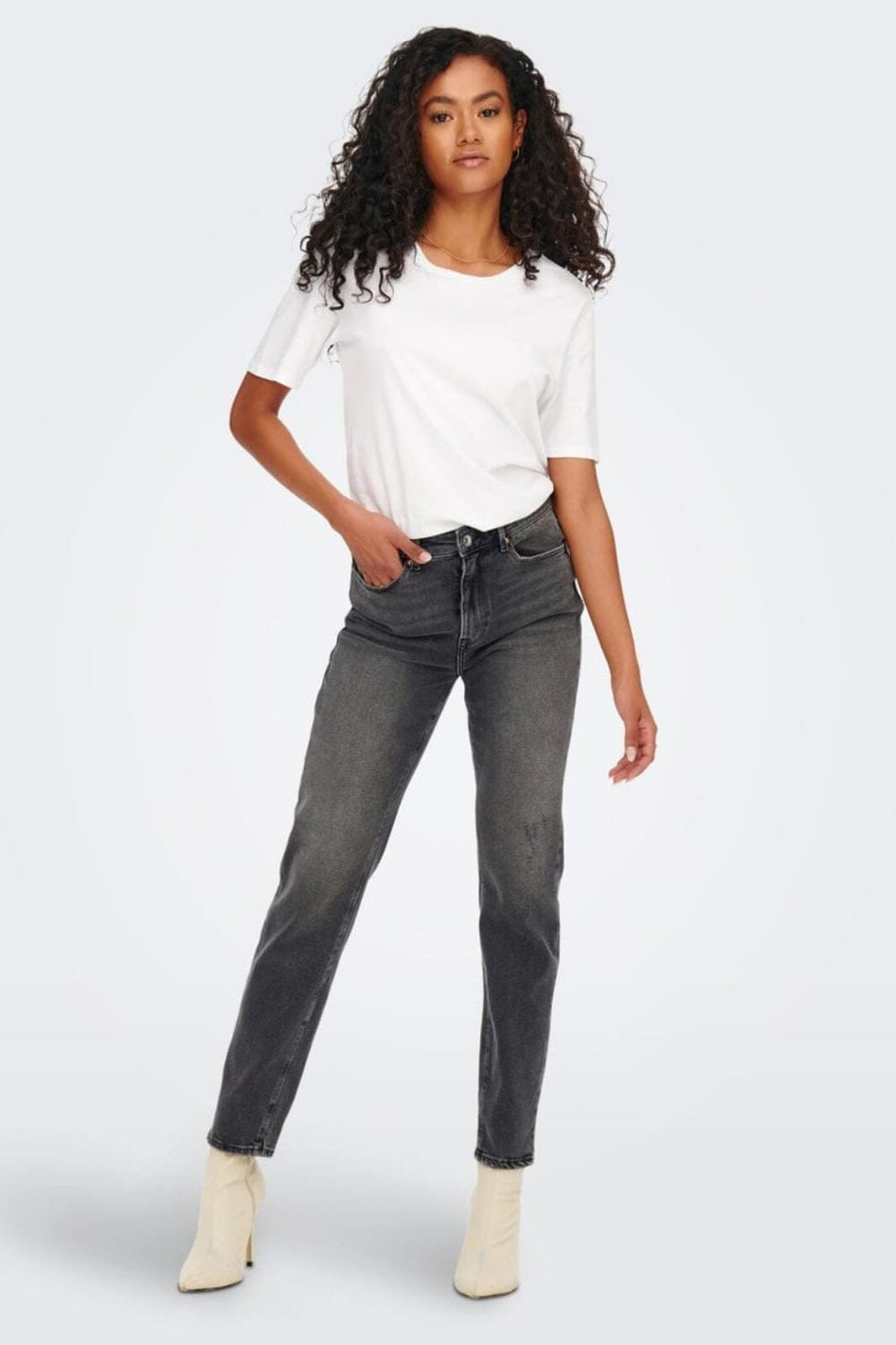 Only - Onlemily Stretch St Ak - 3901854 Dark Grey Denim Bukser