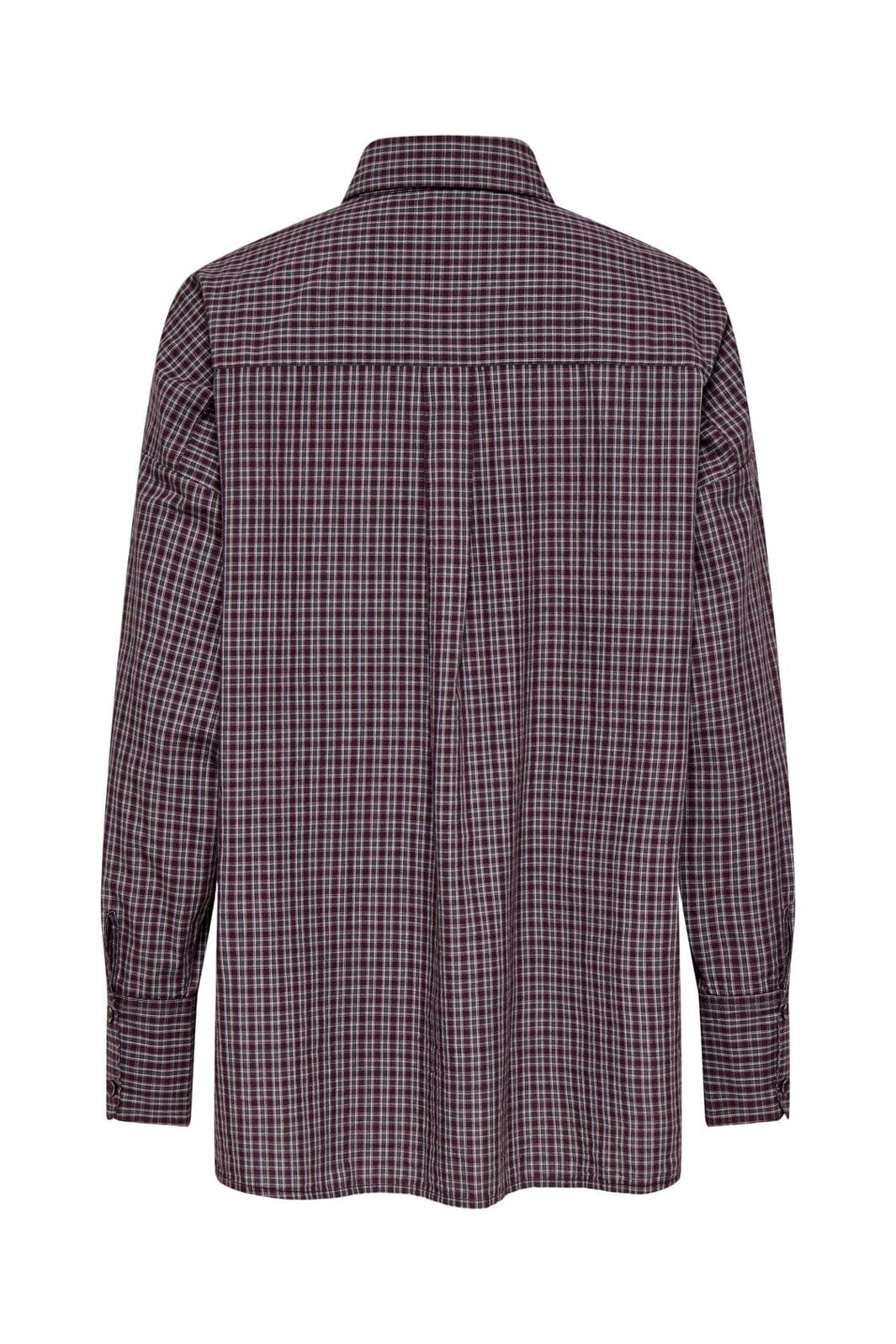 Only - Onlfenna L/S Oversize Check Shirt - 5025179 Winetasting Grey / White Check