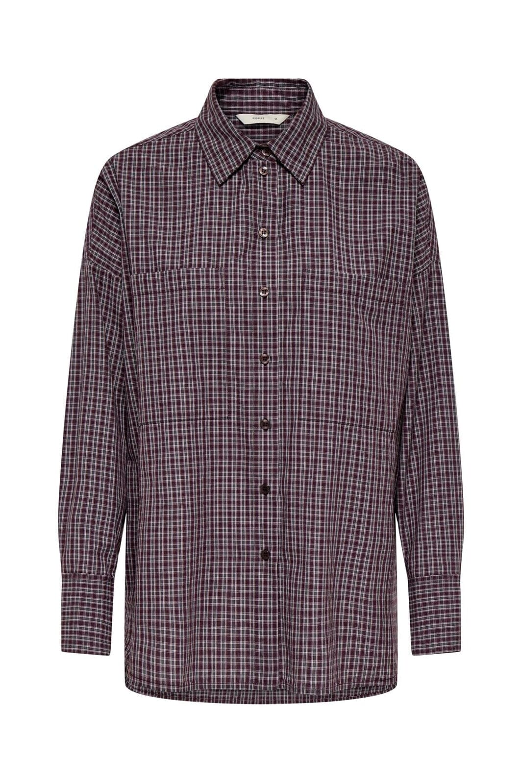 Only - Onlfenna L/S Oversize Check Shirt - 5025179 Winetasting Grey / White Check