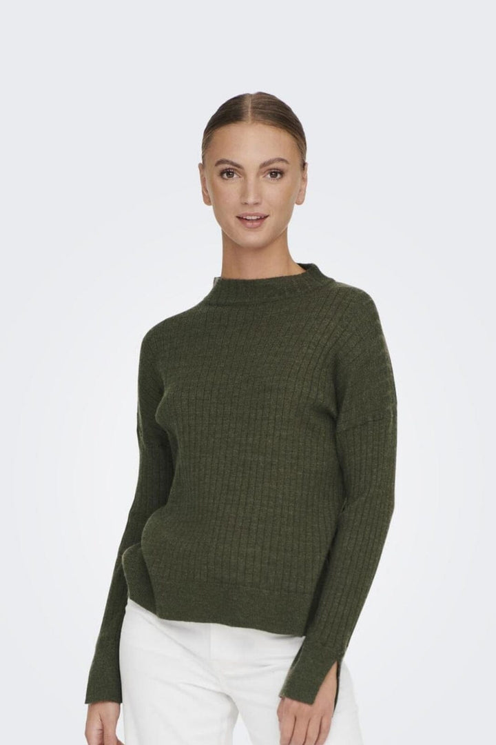 Only - Onlfia Katia L/S Rib Pullover Knt - 4110618 Kalamata