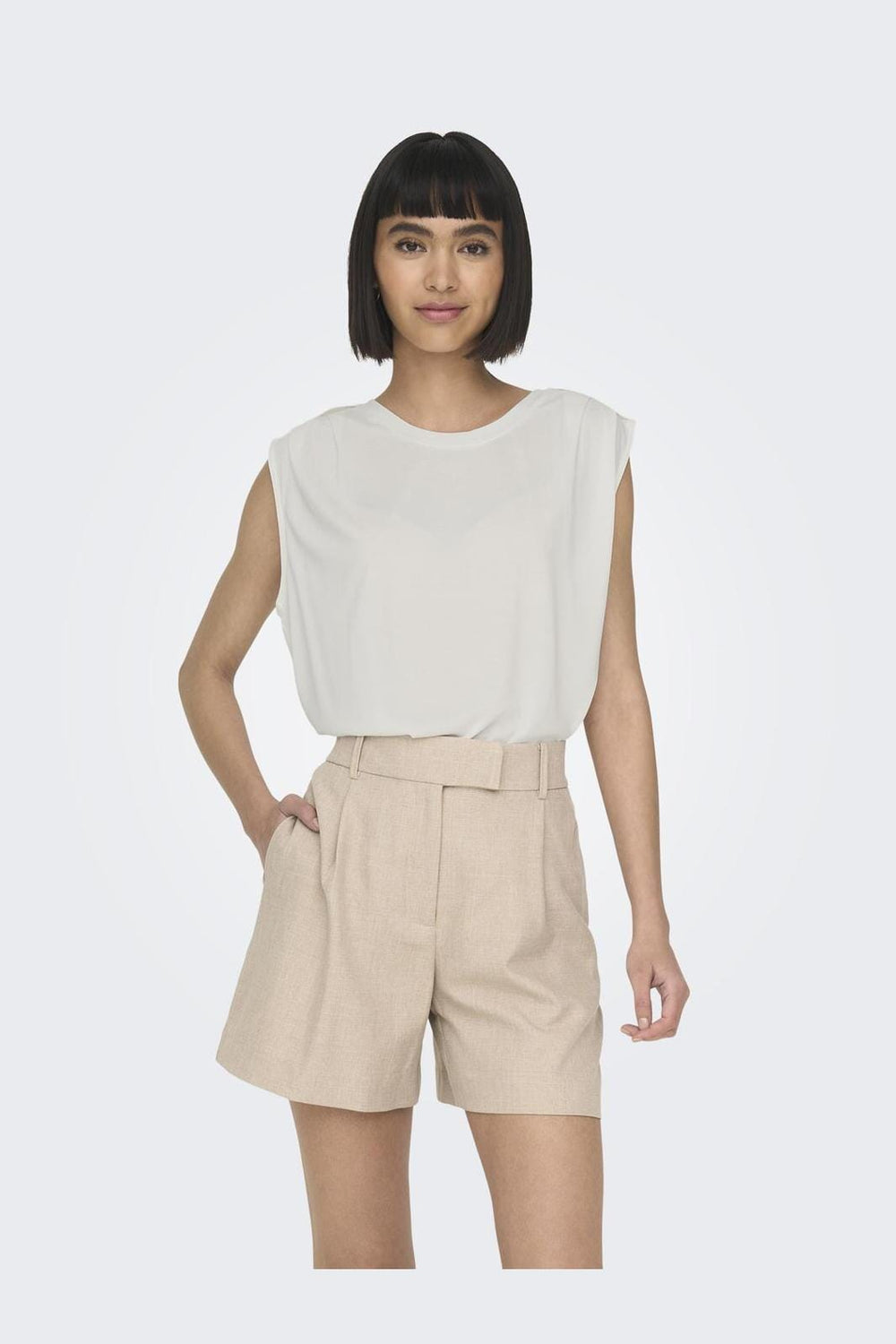 Only - Onlfree Life S/L Modal Satin Mix Top - 4278227 Cloud Dancer