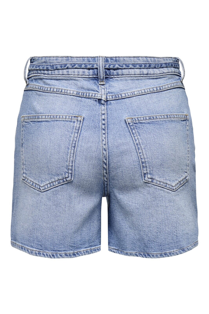 Only - Onlgianna Belted Shorts Azg - 4888972 Light Blue Denim
