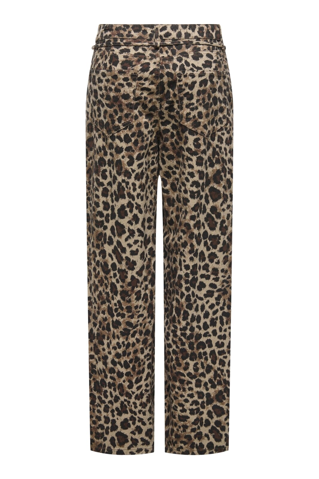 Only - Onlgianna Straight Belt Pant - 4718899 Light Taupe W Black Leo Jeans