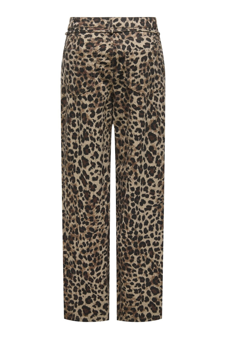 Only - Onlgianna Straight Belt Pant - 4718899 Light Taupe W Black Leo Jeans