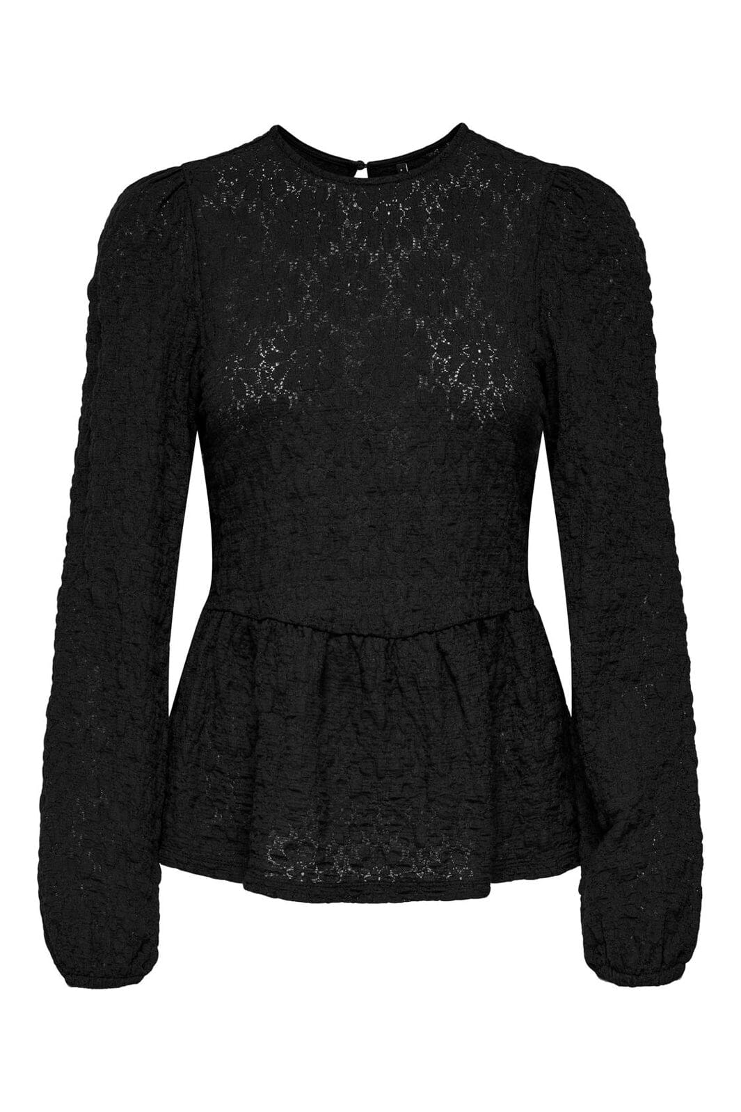 Only - Onlgiavanna L/S Peplum Top - 4957158 Black