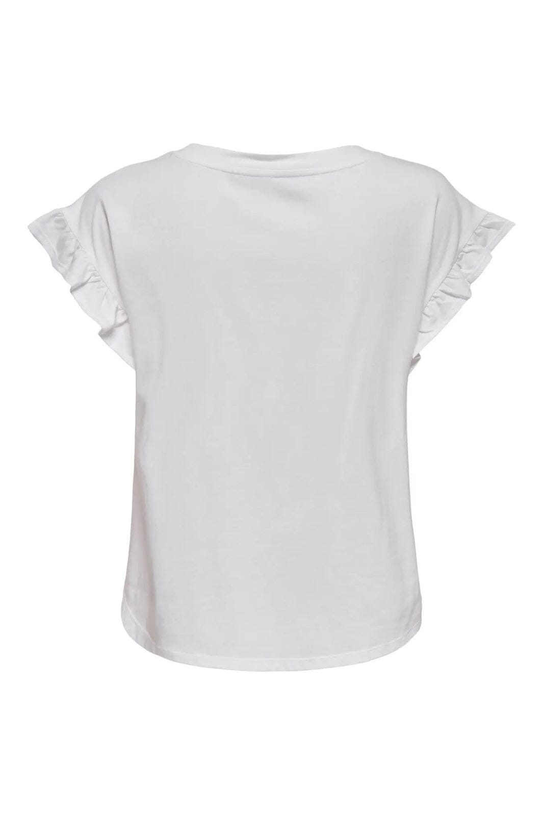 Only - Onlgrape S/S Frill O-Neck Top - 4740064 Bright White