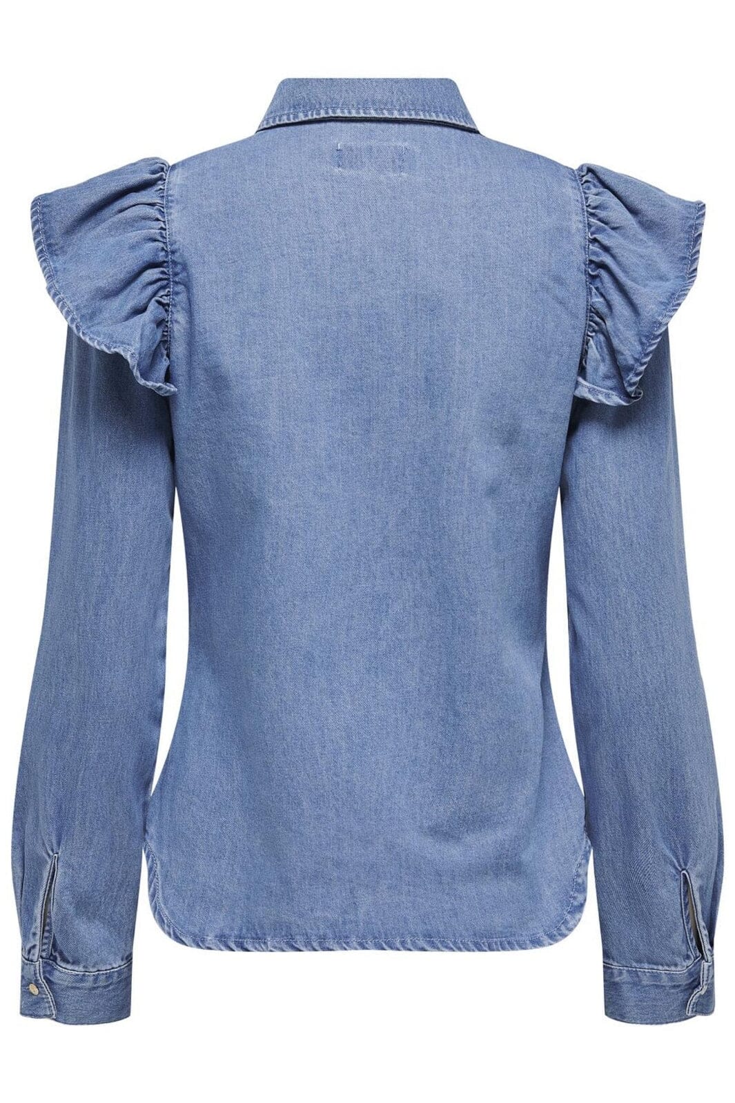 Only - Onlindigo Ls Frill Shirt Qyt - 4324886 Medium Blue Denim